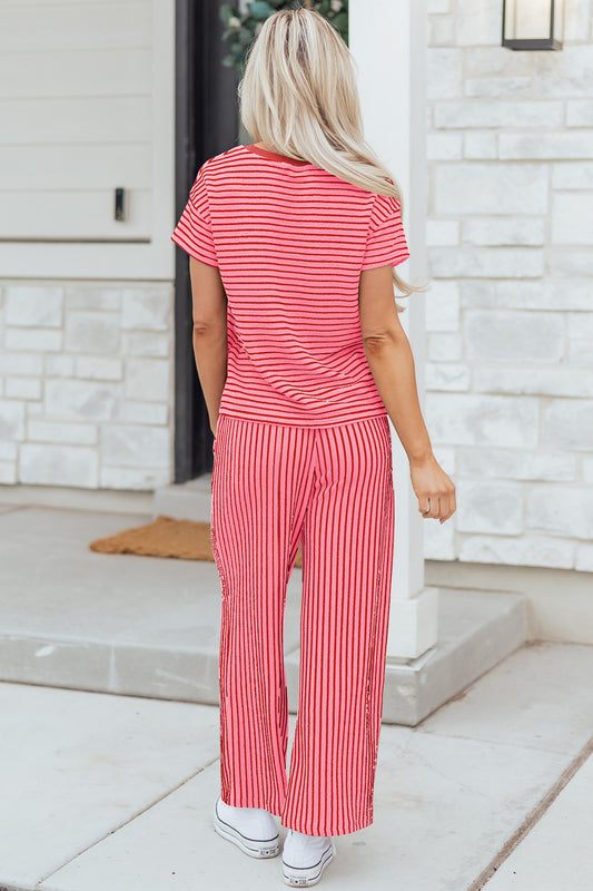 Stripe Shirt w/Cropped Pants Set