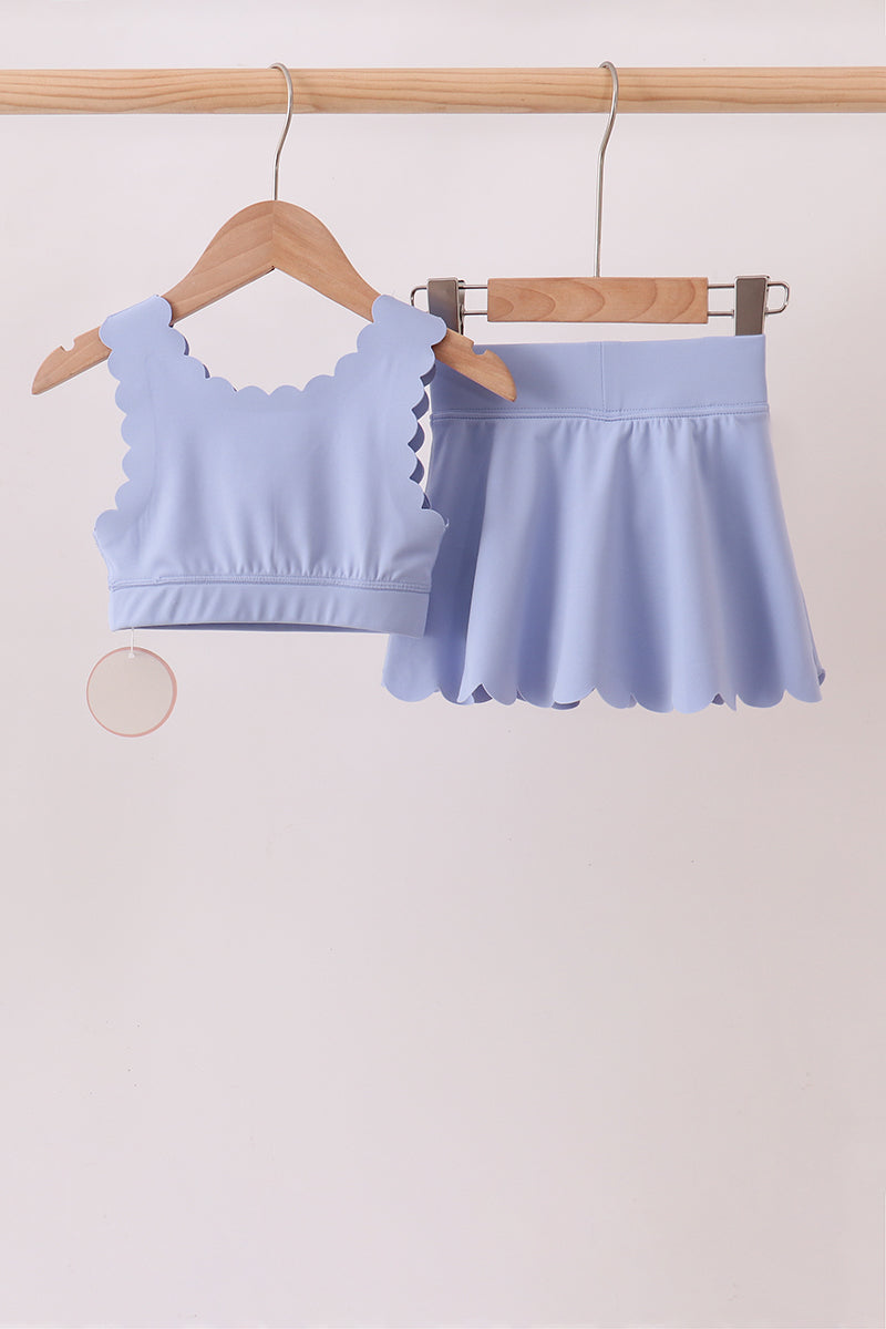 Scalloped Yoga Skorts Set
