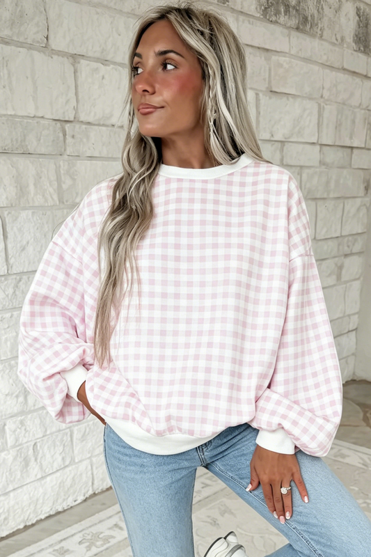 Plaid Long Sleeve Sweatshirt