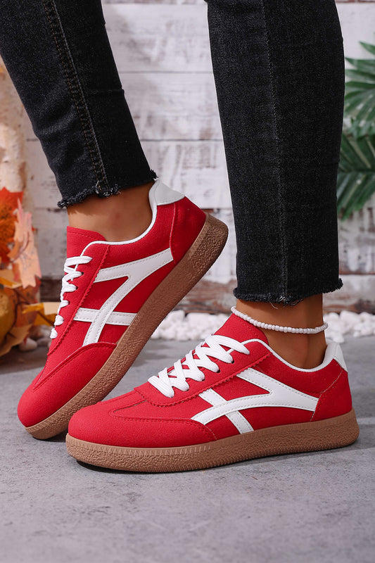 Faux Suede Flat Sneakers