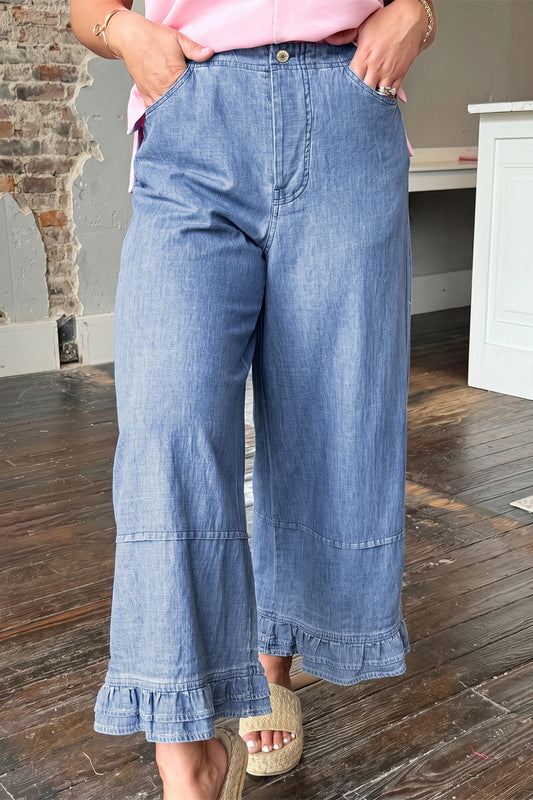 Ruffle Hem Plus Size Jeans