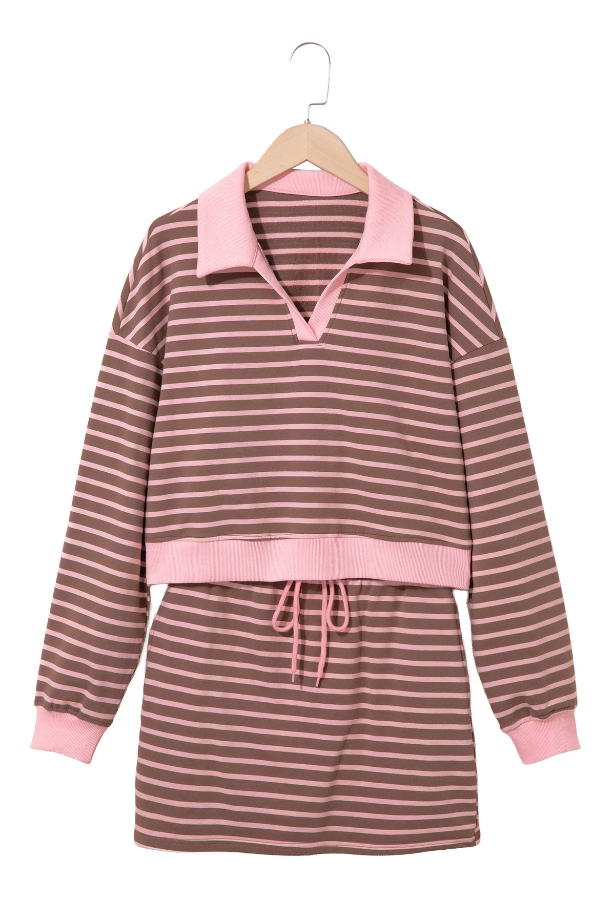 Striped Long Sleeve Top w/ Skort Set