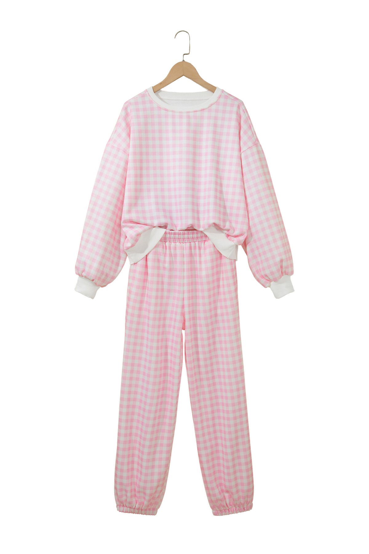 Plaid Long Sleeve Pant Set