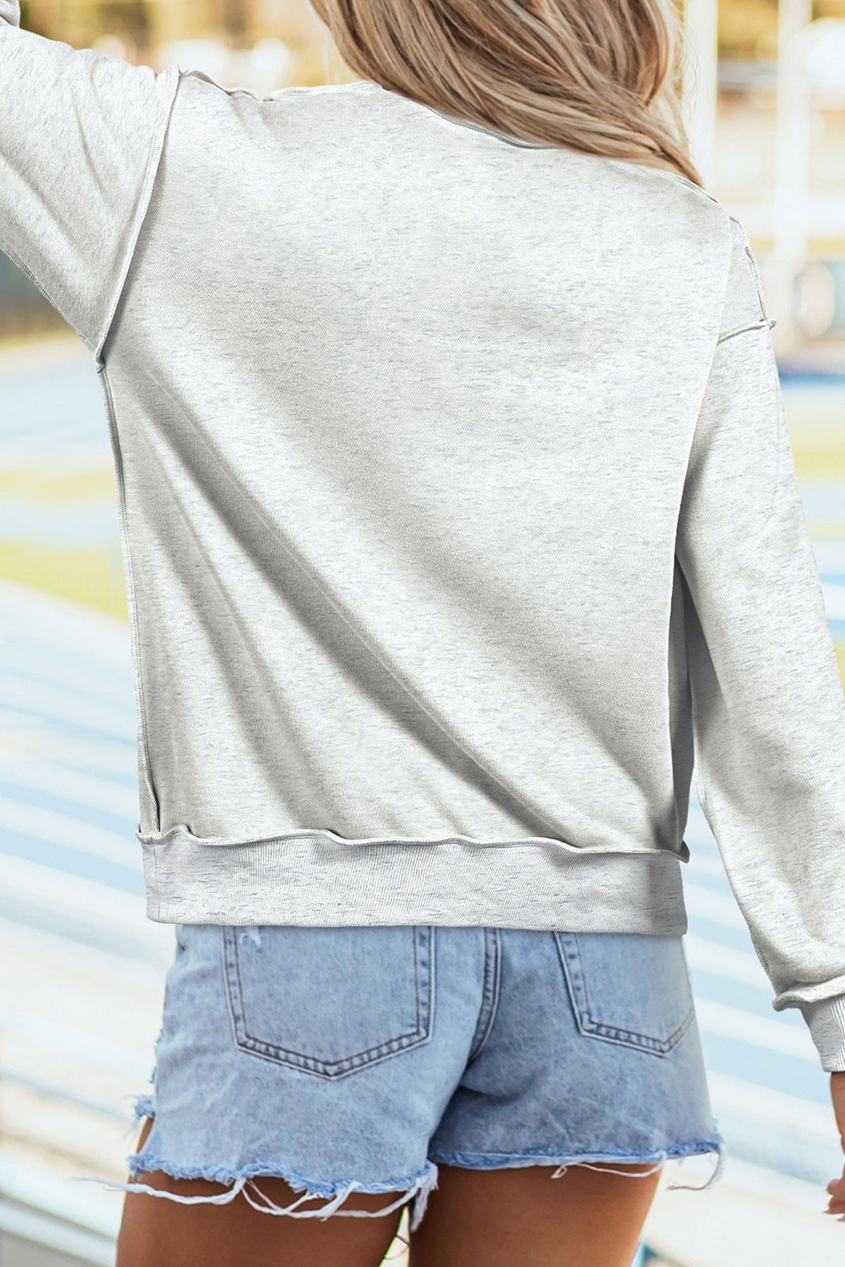 Light Grey High Neck Reversible Sweatshirt