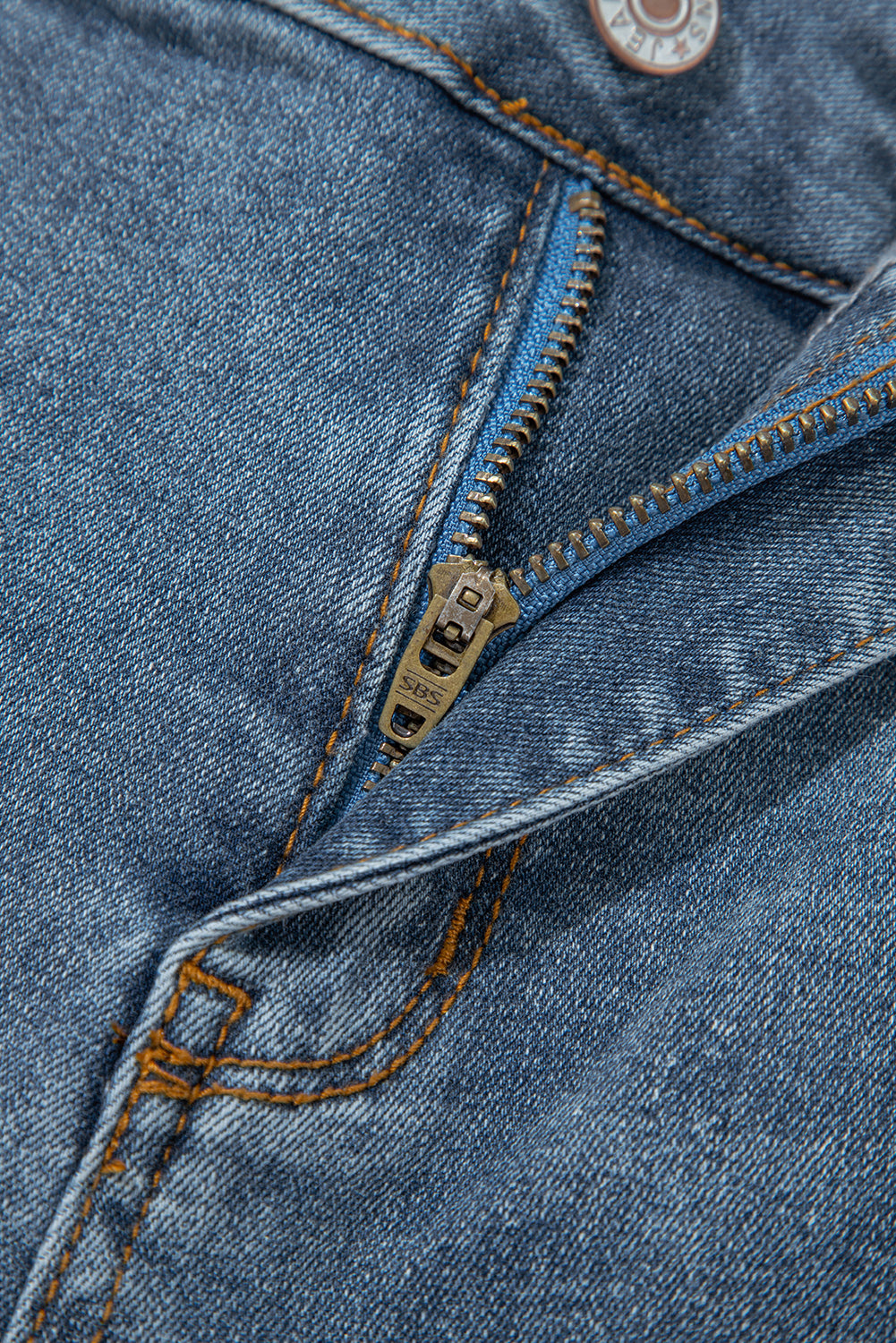 Button High Waist Bootcut Jeans