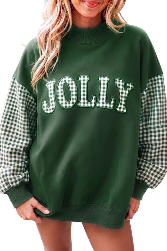 Plaid Oversized Pullover Sweatshirt