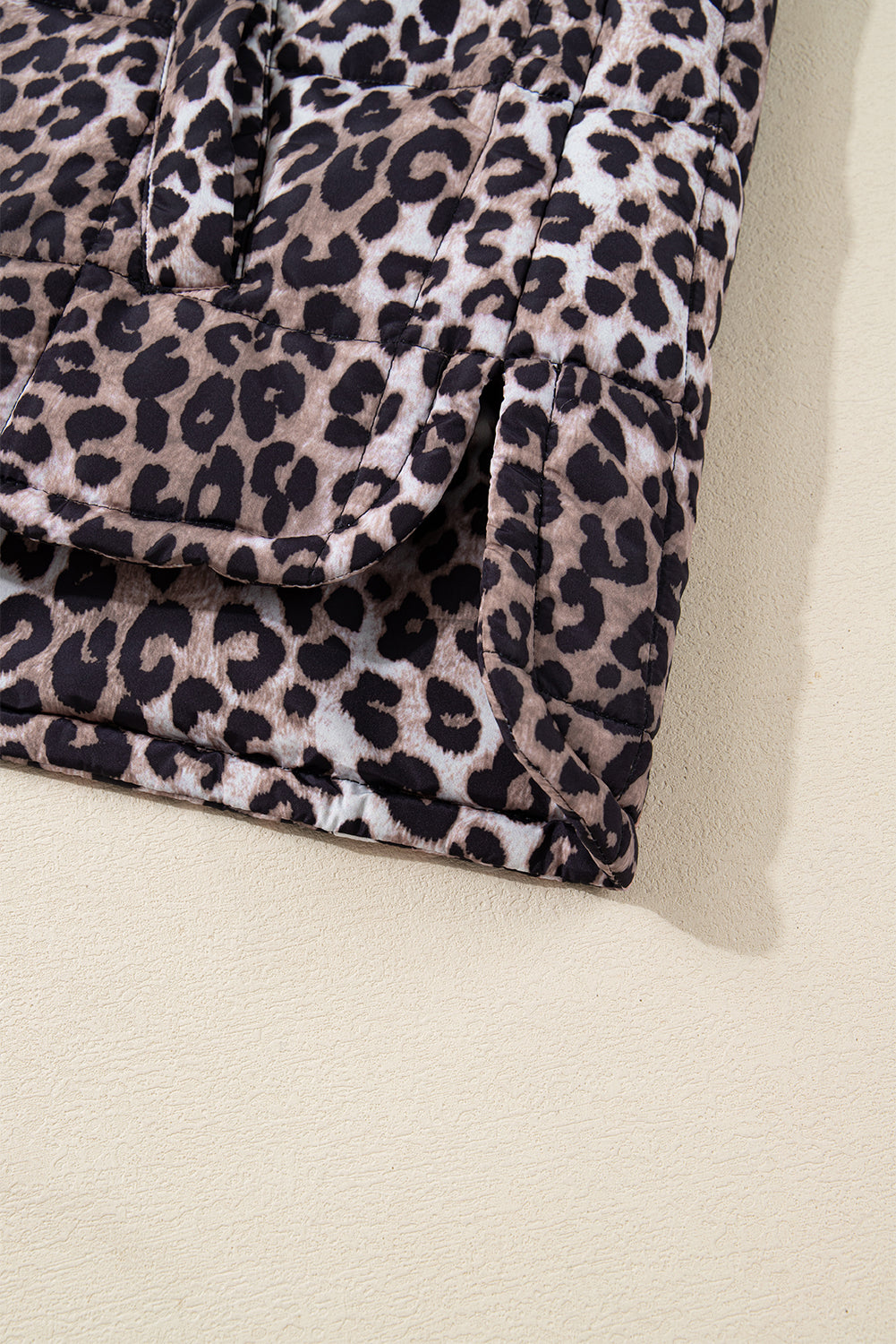 Leopard Quilted Puff Vest