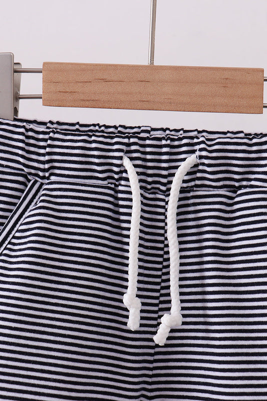 Premium Navy Striped Shorts