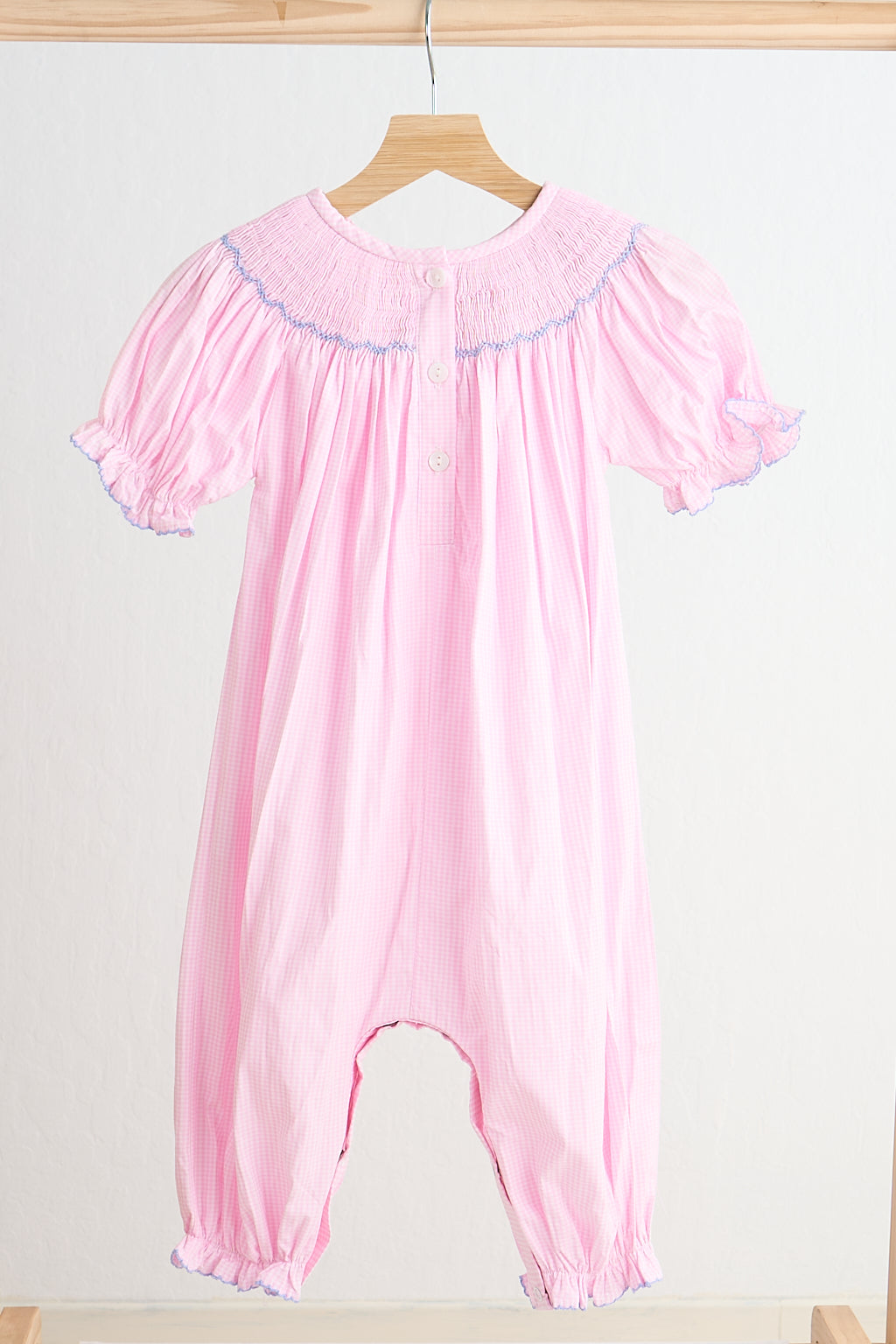 Pink Alpaca Smocked Romper