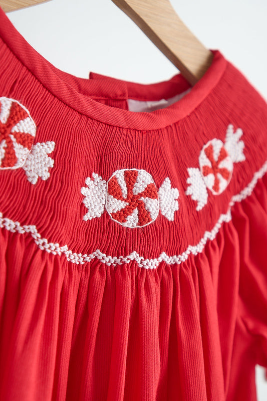 Peppermint Hand Smocked Dress