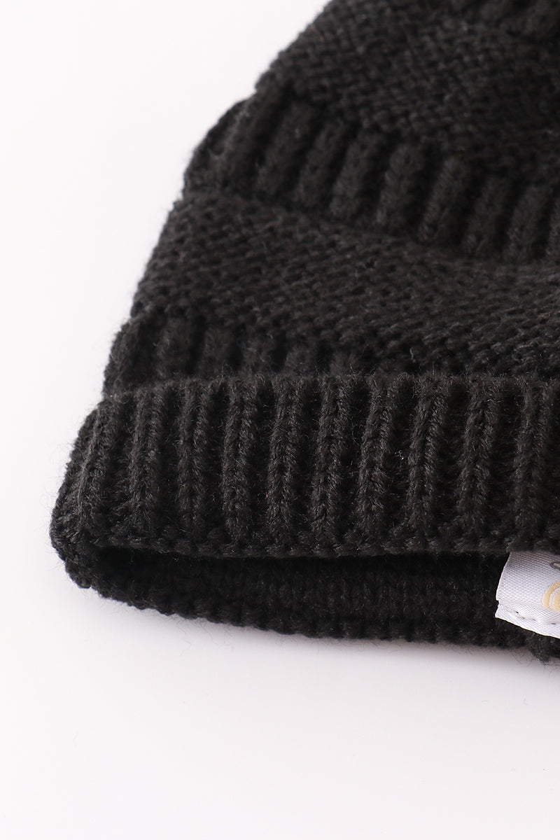 Black PomPon Beanie