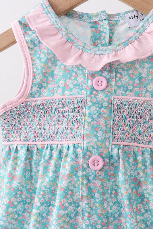 Floral Smocked Bubble