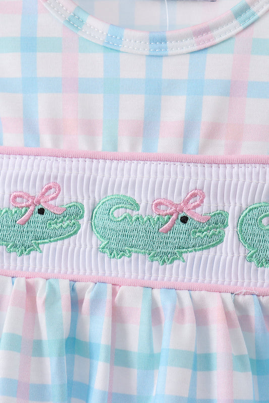 Crocodile Smocked Bloomer Set