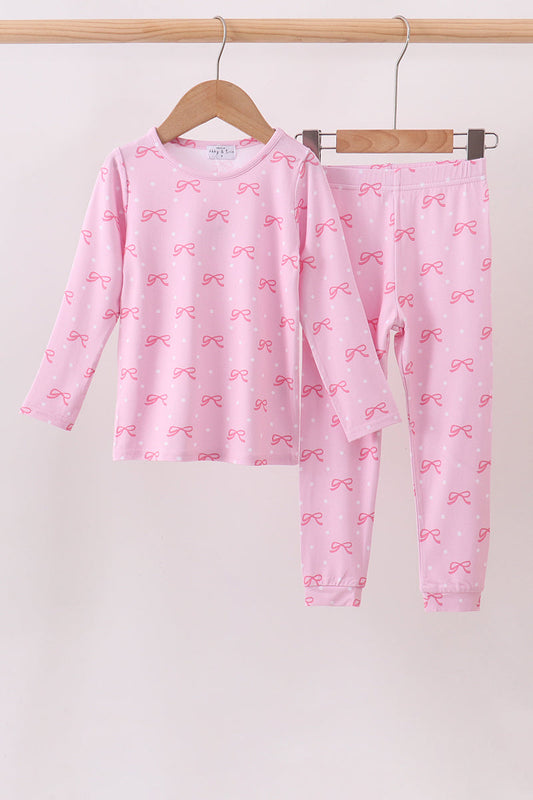 Pink Bow Pajamas Set