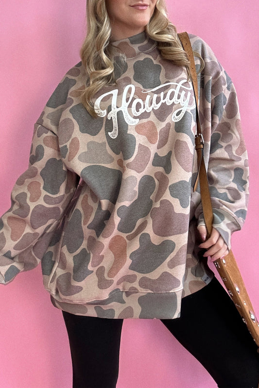 Camo Print Howdy Sweatshirt