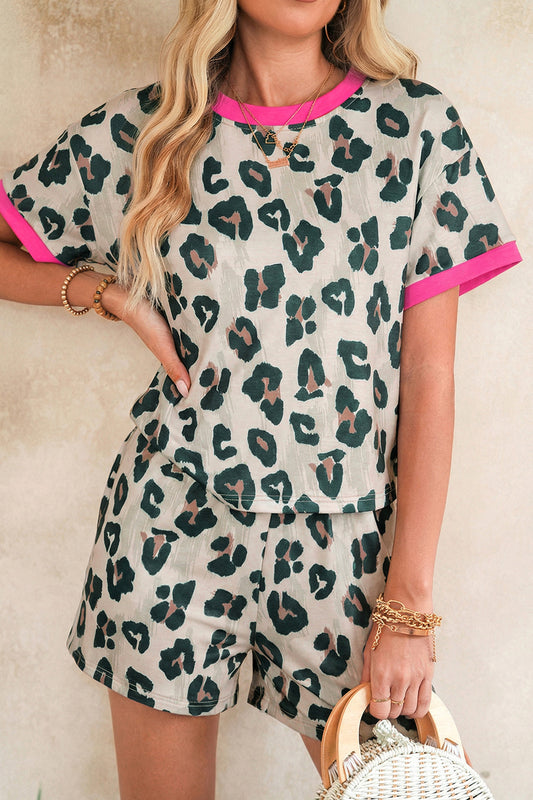 Leopard Print Top w/ Short Set