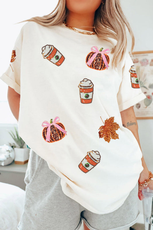 Sequined Pumpkin T-Shirt