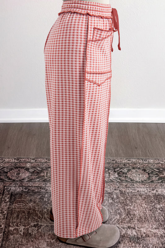 Plaid Drawstring Pants