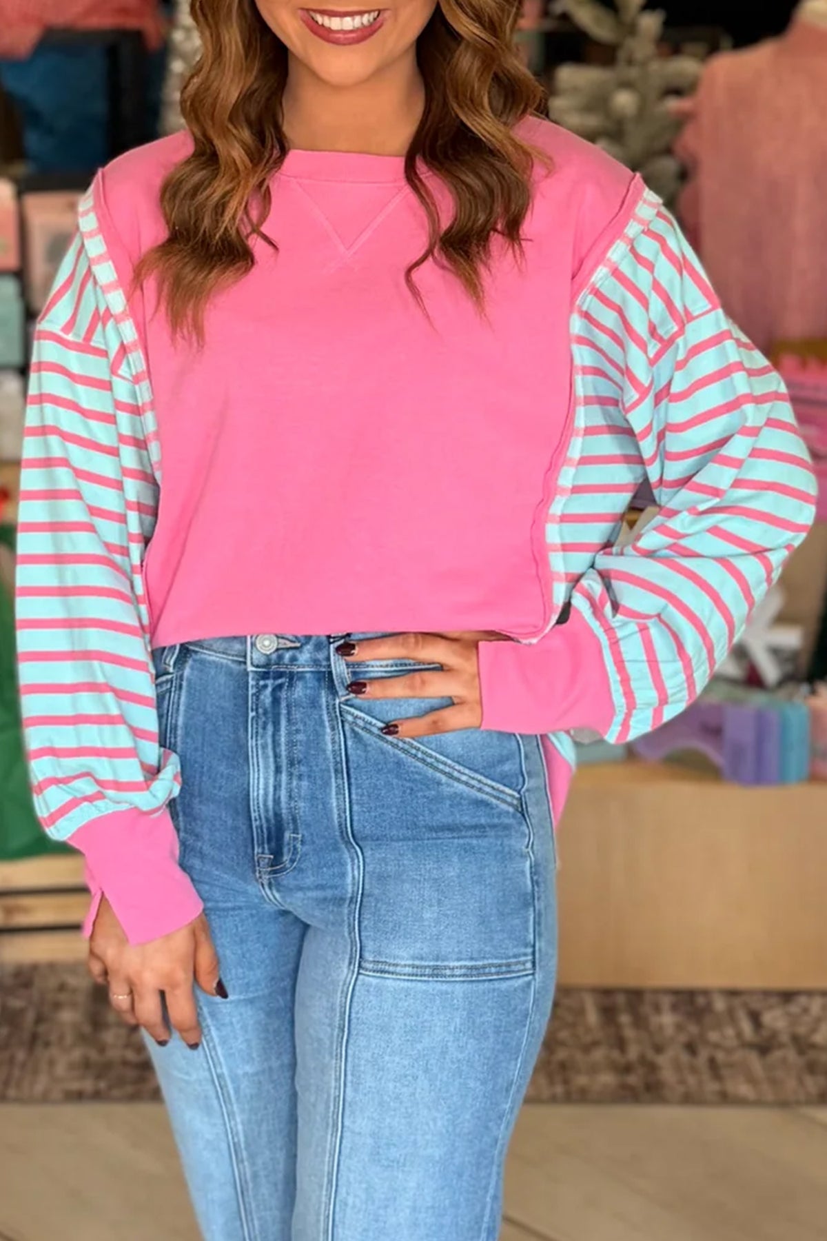Relaxed Split Long Sleeve Top