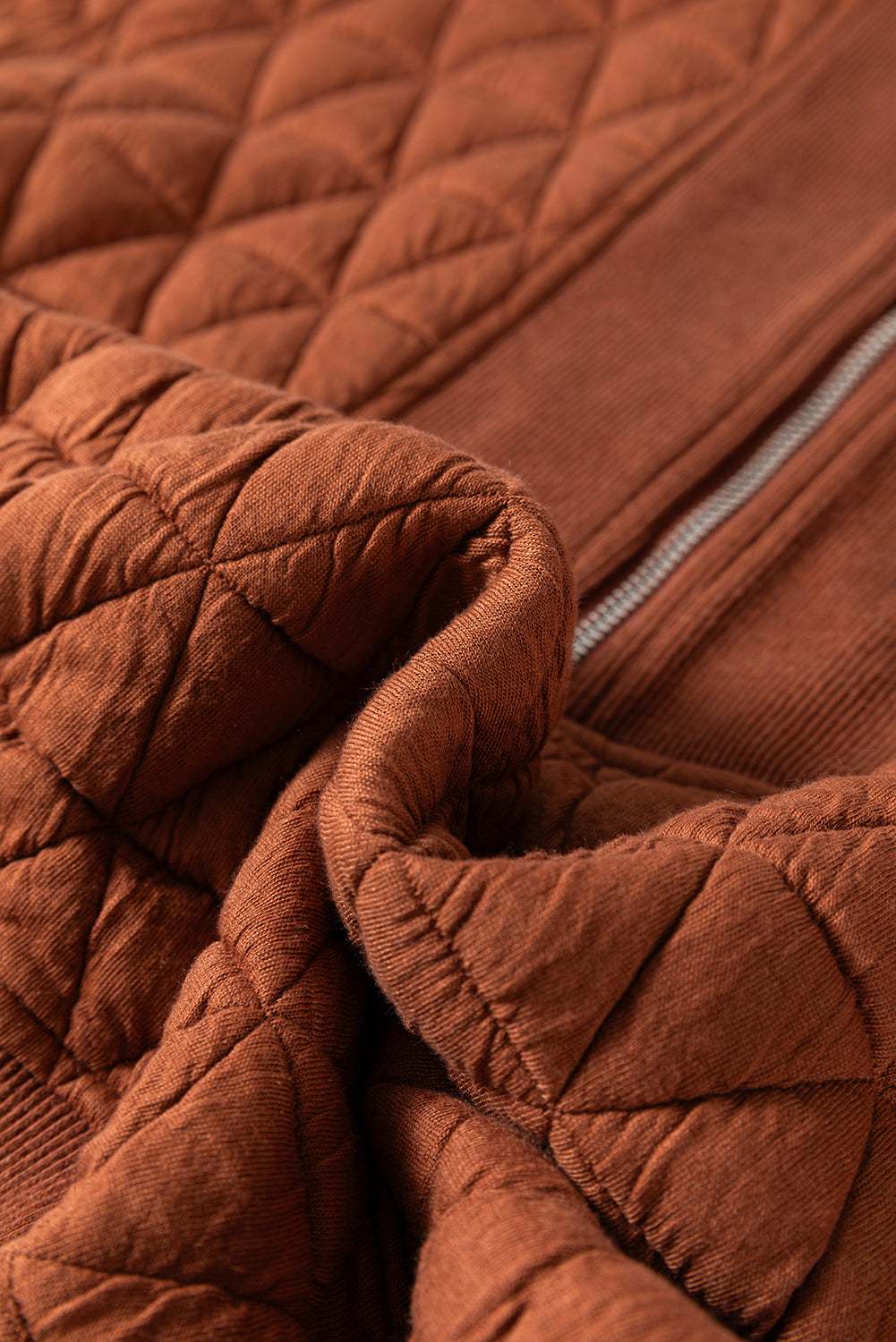 Quilted Half Zipped Sweatshirt