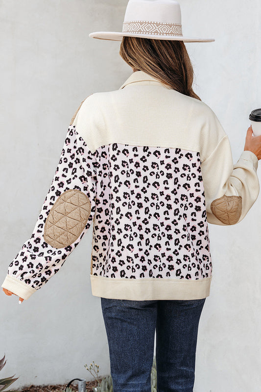 Leopard Waffle Quilted Jacket