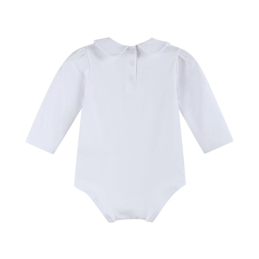 White Collared Unisex Bodysuit