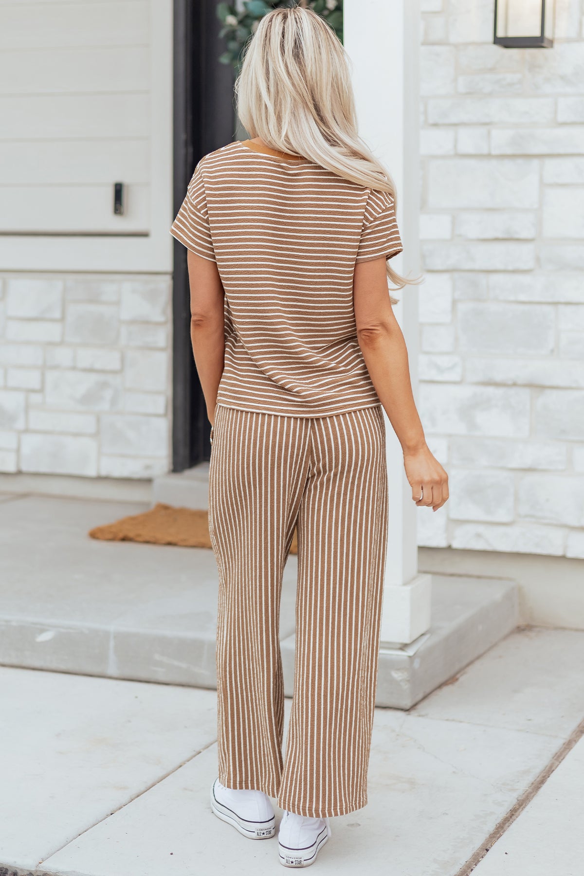 Stripe Shirt w/Cropped Pants Set