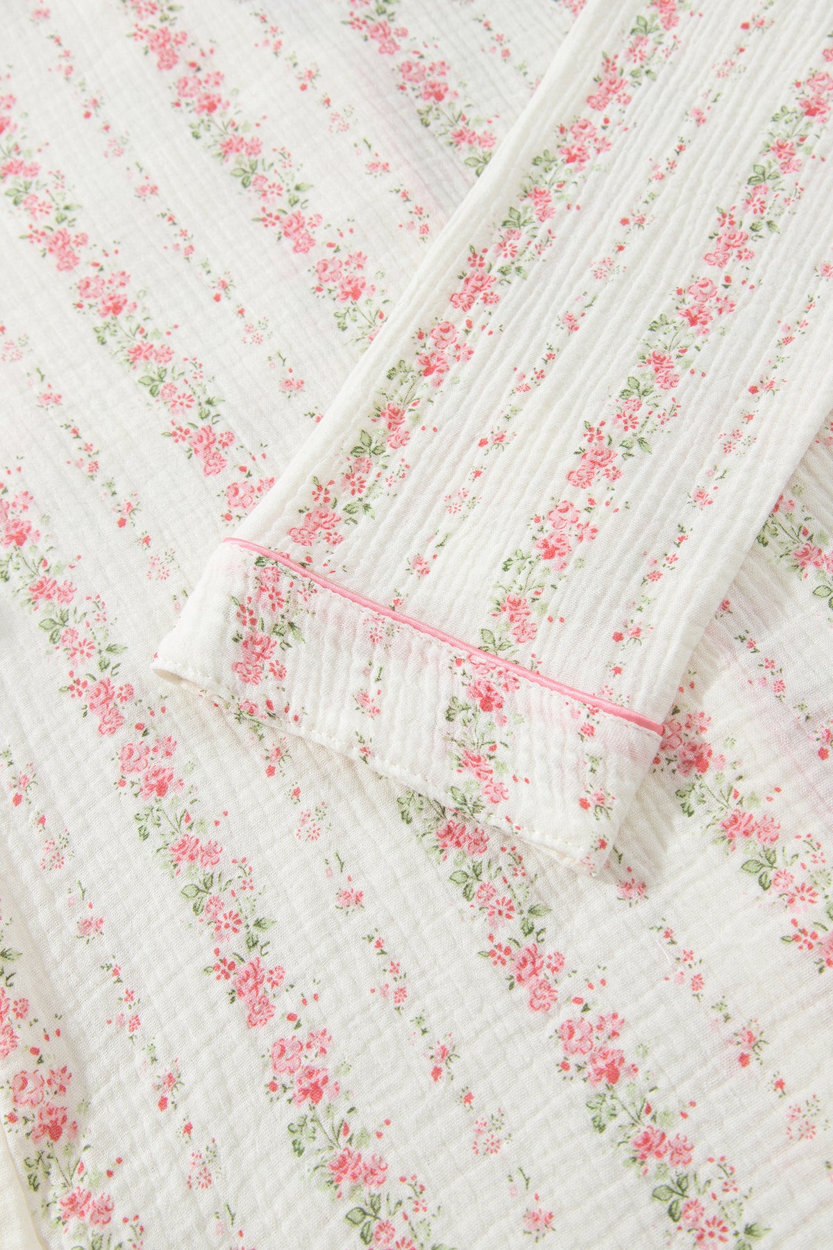 Floral Print Shirt Pajama Pant Set