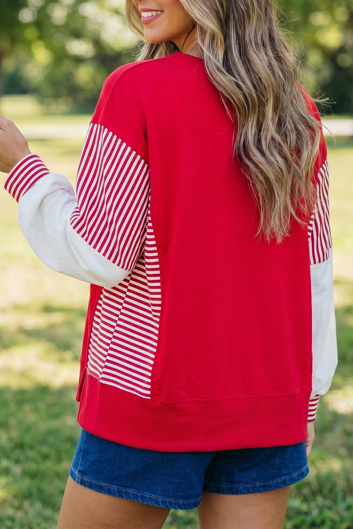 Striped Patchwork Sweatshirt