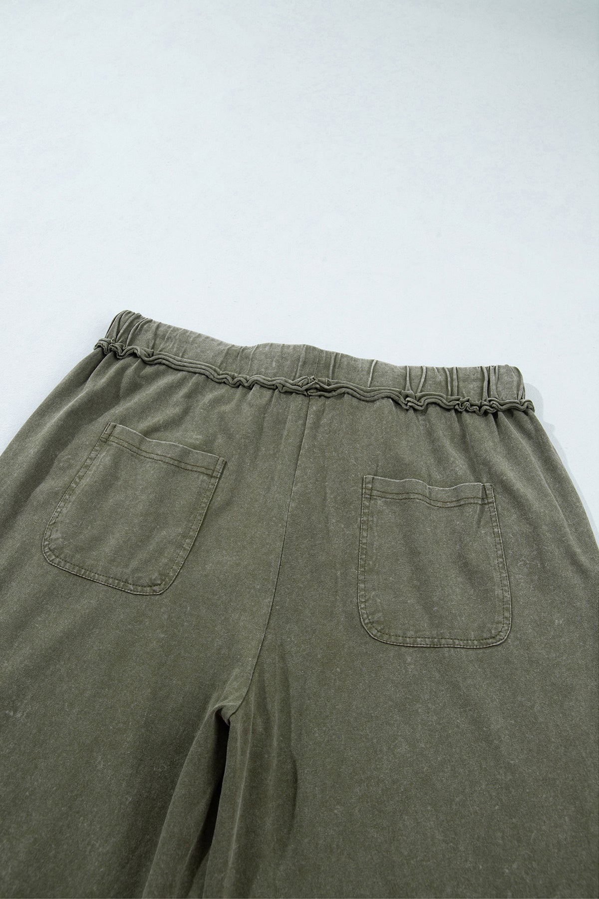 Jungle Green Flare Drawstring Pants
