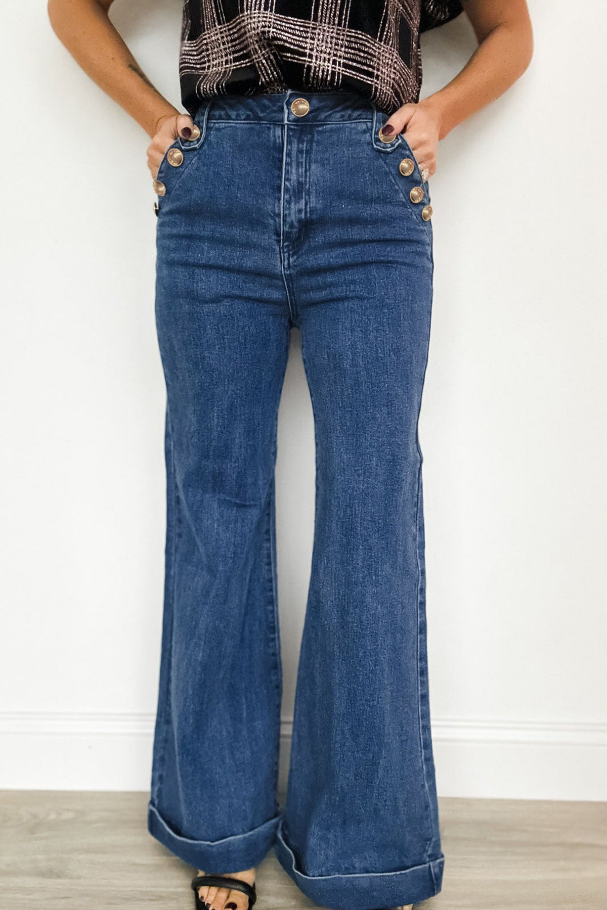 Ashleigh Rolled Edge Flare Leg Jeans