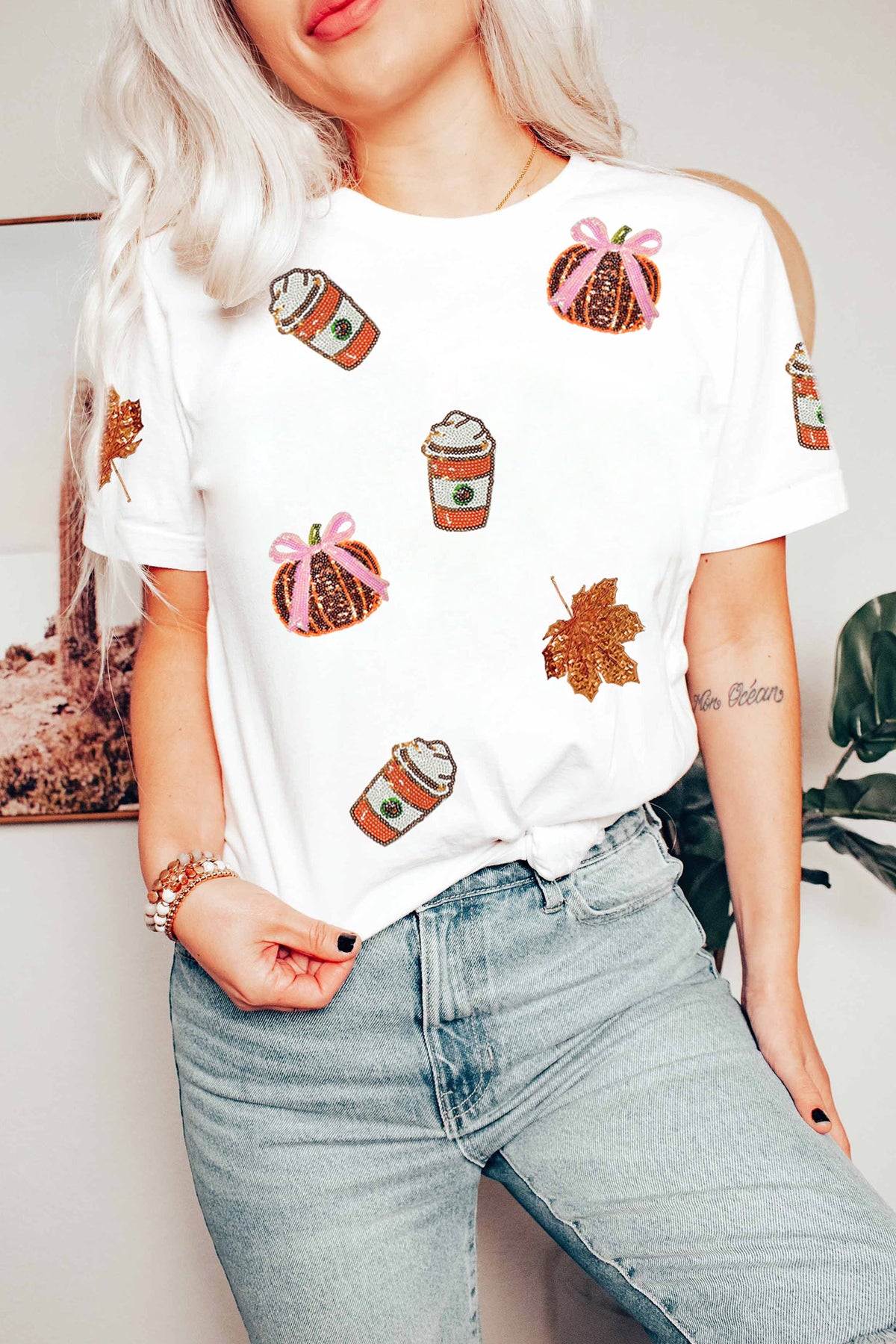 Sequined Pumpkin T-Shirt