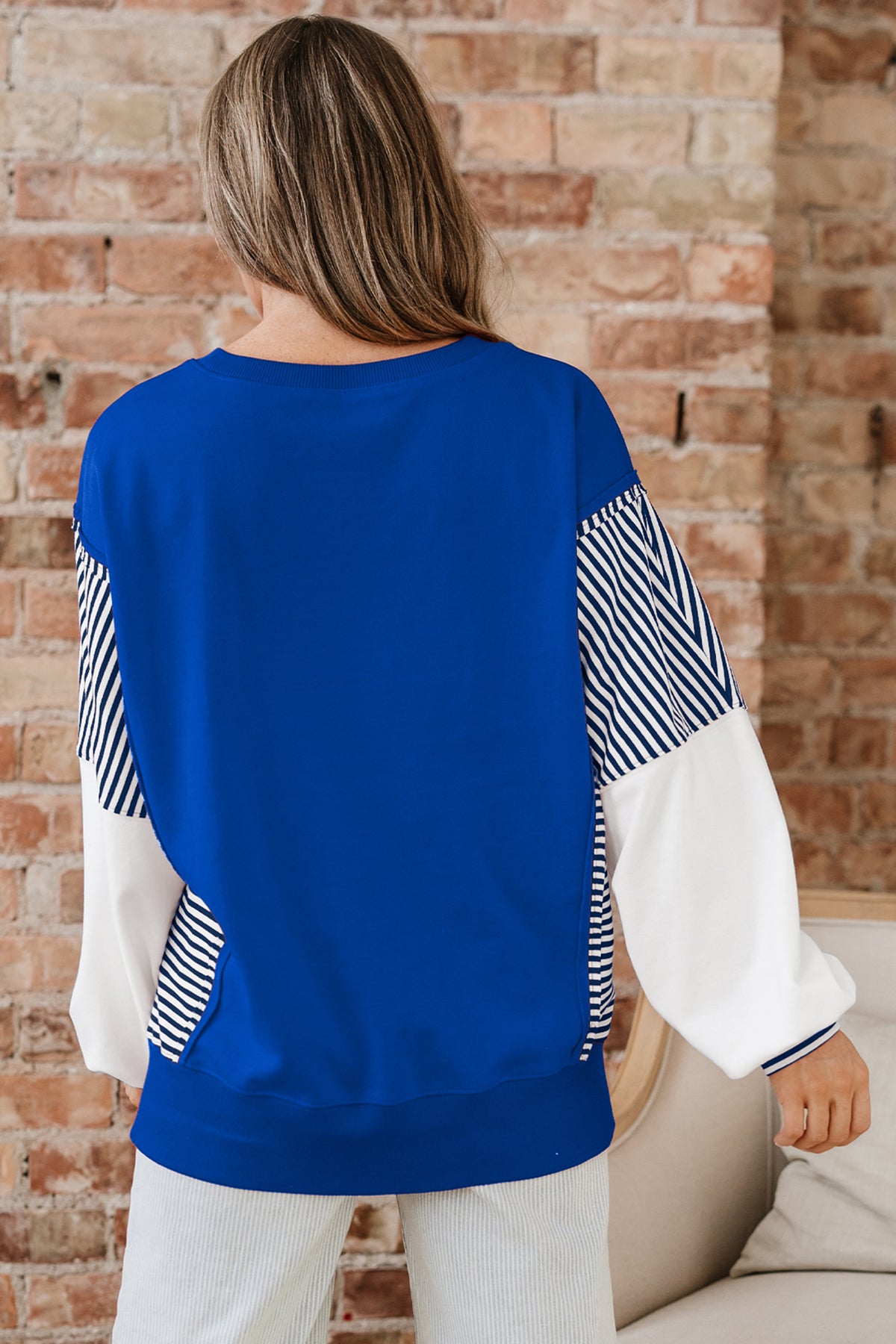 Striped Patchwork Sweatshirt