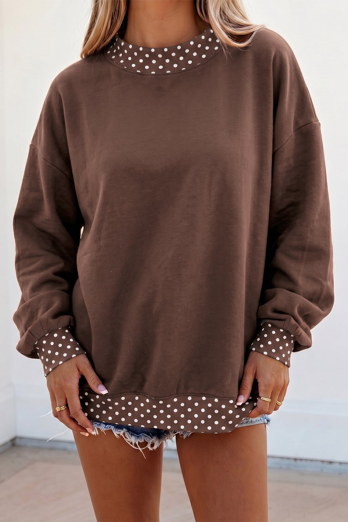 Polka Dot Oversized Sweatshirt
