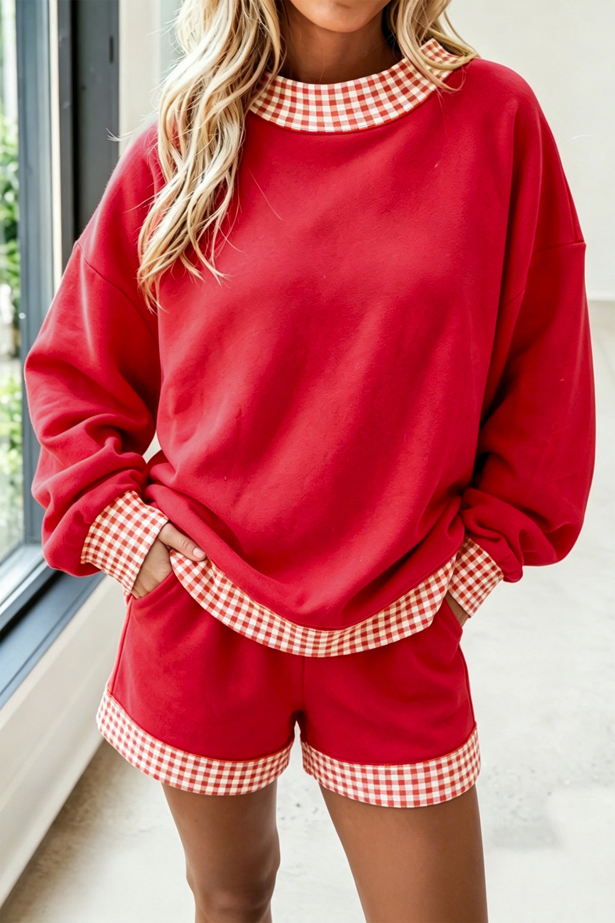 Gingham Pullover w/ Short Set