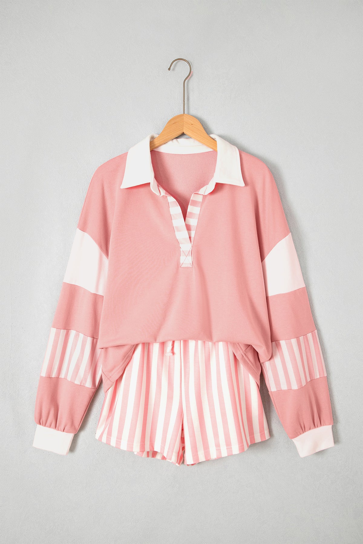Pullover Top w/ Drawstring Shorts Set
