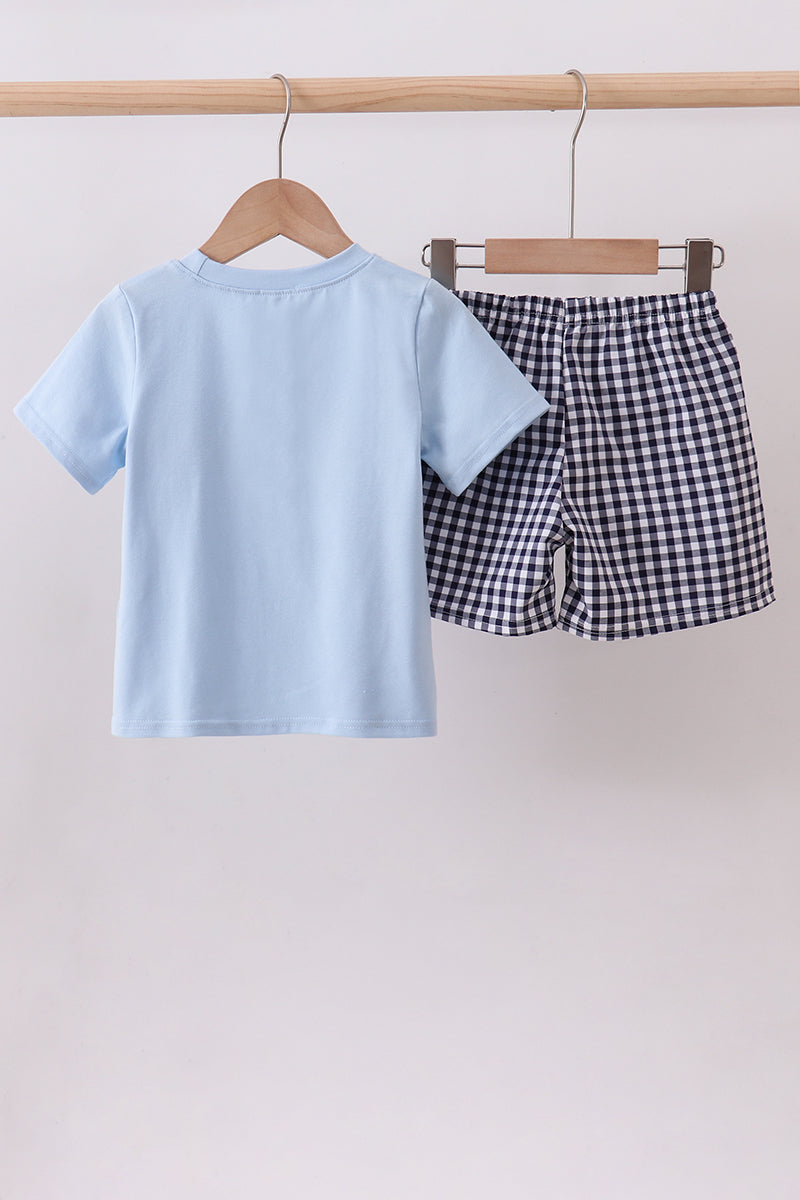 Sailboat Embroidered Shorts Set