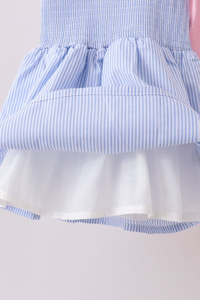 Bow Smocked Seersucker Set