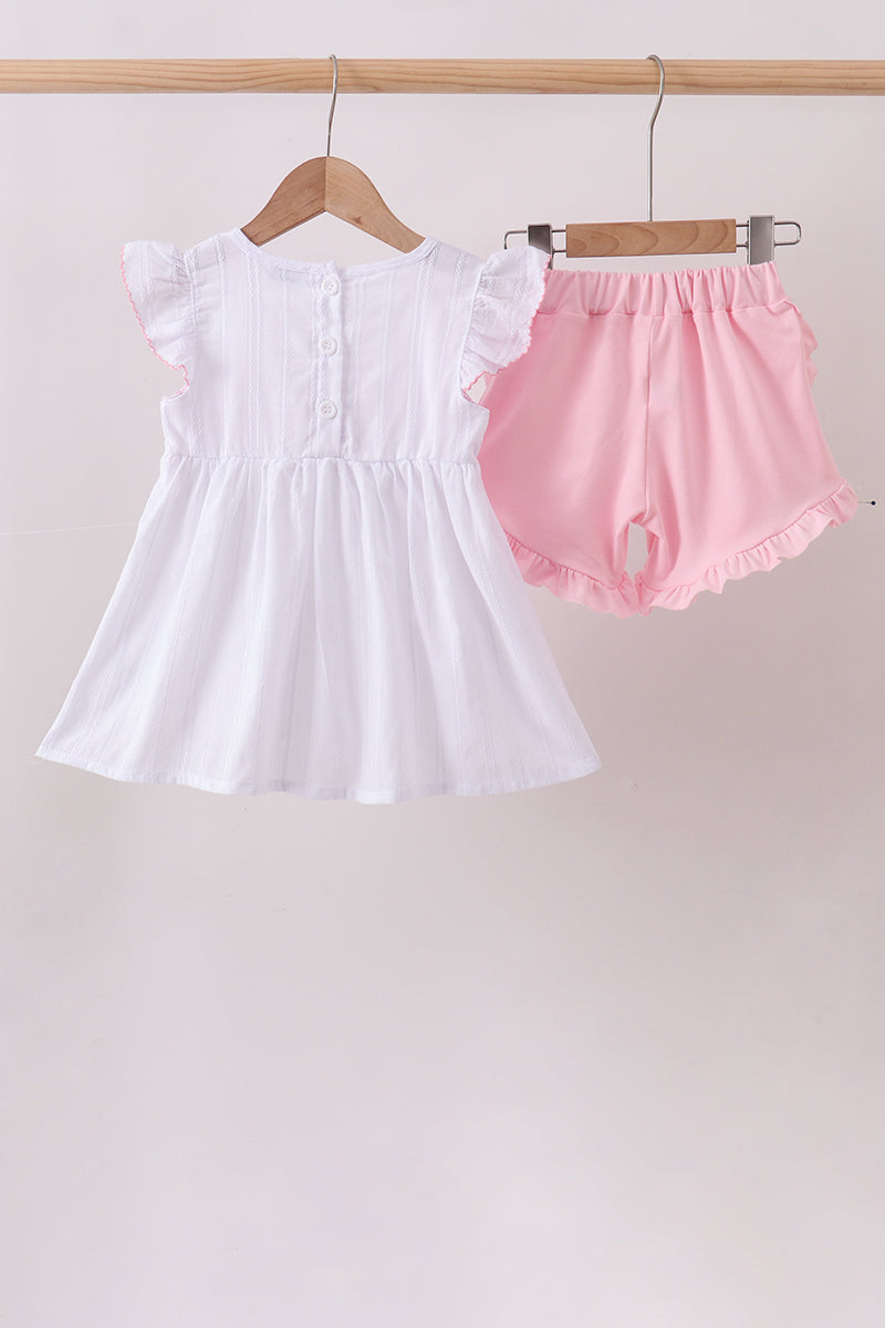 Bow Smocked Shorts Set
