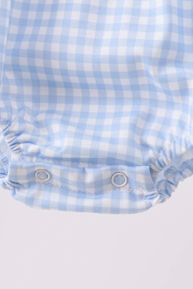 Gingham Animal Embroidered Bubble