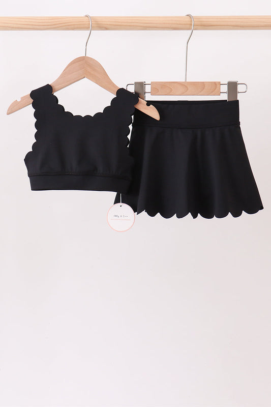 Scalloped Yoga Skorts Set