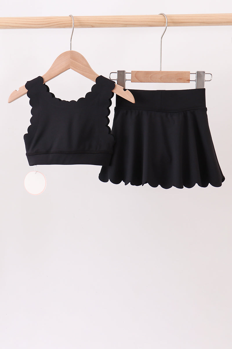 Scalloped Yoga Skorts Set