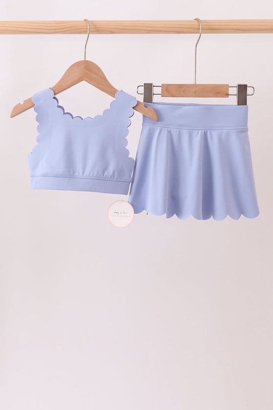 Scalloped Yoga Skorts Set