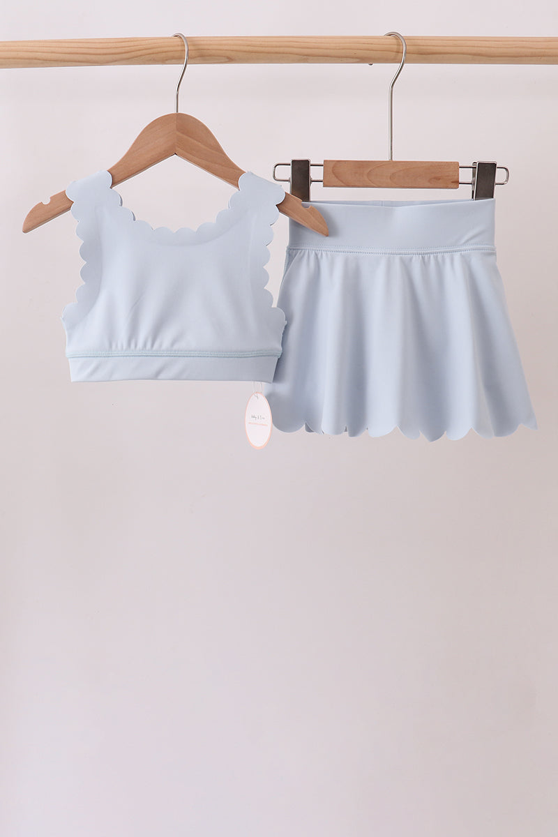 Scalloped Yoga Skorts Set