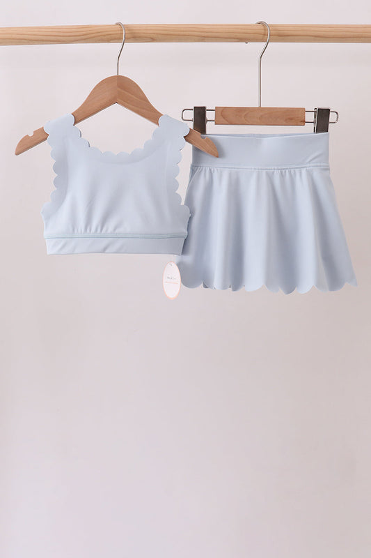 Scalloped Yoga Skorts Set