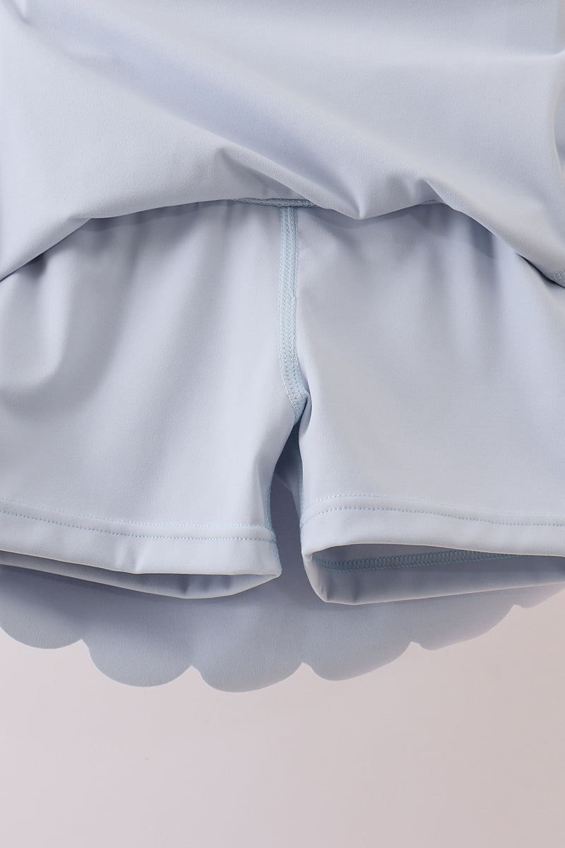 Scalloped Yoga Skorts Set