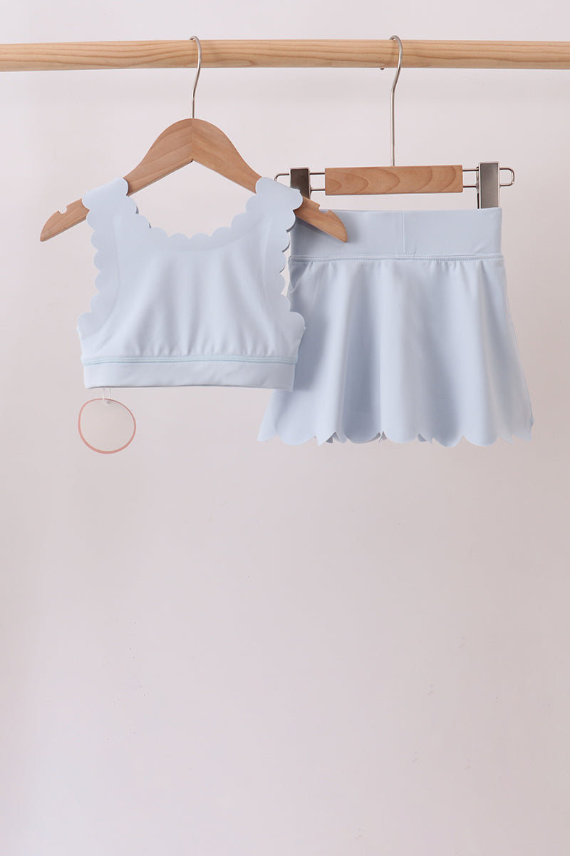 Scalloped Yoga Skorts Set