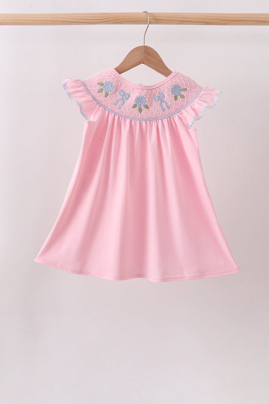 Pink Hydrangea Smocked Dress
