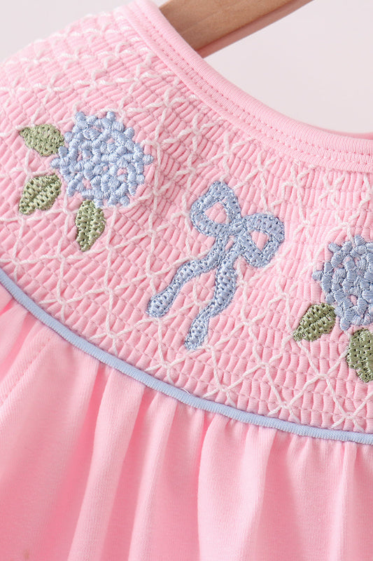Pink Hydrangea Smocked Dress