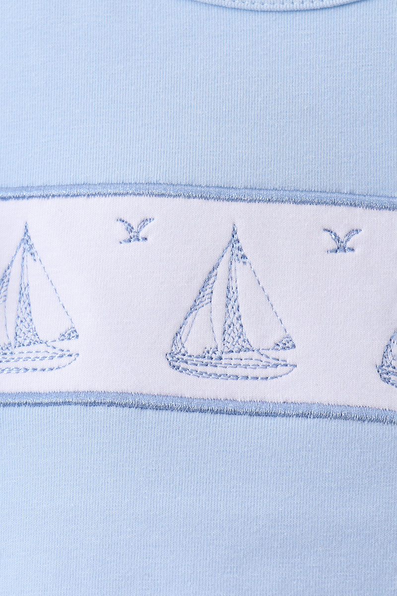 Sailboat Embroidered Skorts Set